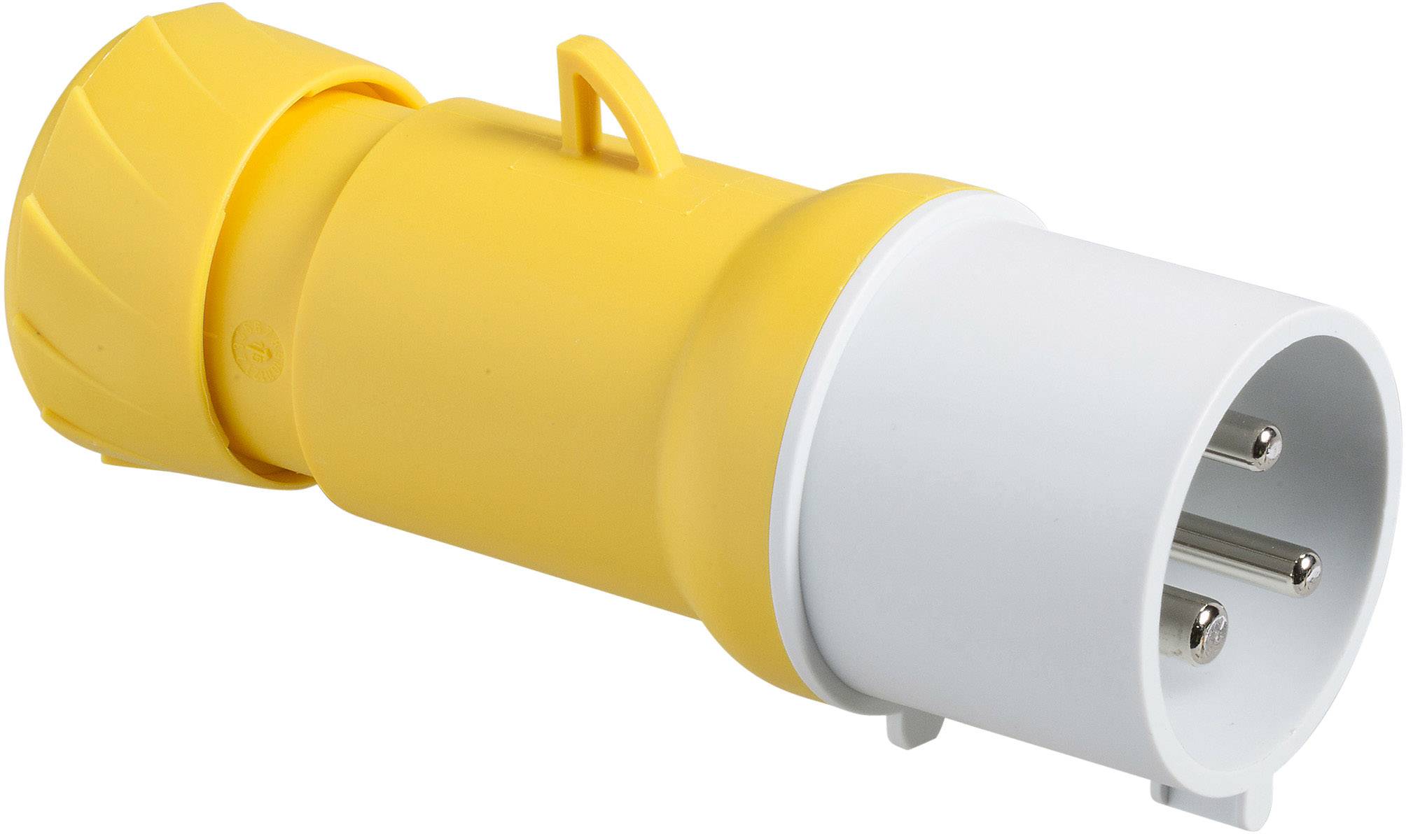 Fiche CEE jaune, triphasée, pour applications industrielles. Adaptée aux charges élevées, couramment utilisée sur les chantiers et dans les caravanes.