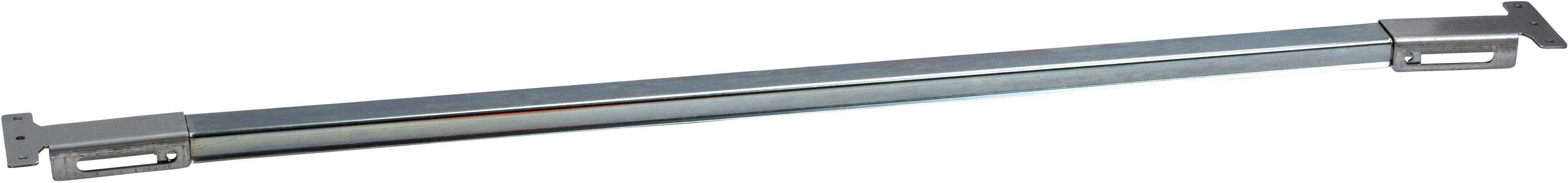 Une longue poutre métallique ajustable avec des extrémités plates, probablement utilisée pour un support structural ou une fixation.