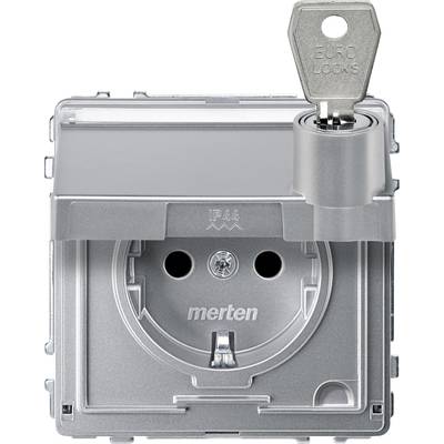 Une prise électrique extérieure avec protection IP44, verrouillable par clé ; protège contre les projections d'eau et les petits objets.