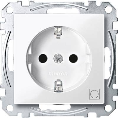 Prise électrique blanche avec cadre argenté, adaptée à l'encastrement dans un mur.
