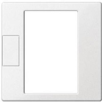 Un cadre d'interrupteur blanc, de forme rectangulaire, sans interrupteur ni prise intégrés, adapté pour une installation murale.