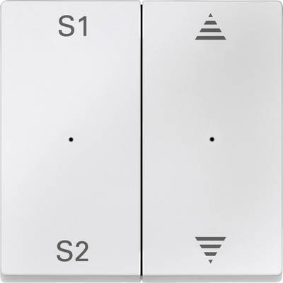 Deux interrupteurs blancs côte à côte ; à gauche étiquetés 'S1' et 'S2', à droite avec des symboles triangulaires orientés vers le haut et vers le bas.
