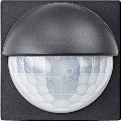 Capteur de mouvement noir avec lentille semi-circulaire et bombée, adapté à la surveillance et au contrôle en intérieur ou en extérieur.