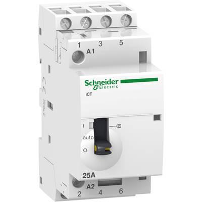 Un disjoncteur électrique de Schneider Electric avec un levier noir et une indication de 25 ampères.