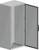 Armoire électrique gris métallisé avec porte ouverte, montrant l'intérieur vide. Adapté pour la protection des systèmes électriques.