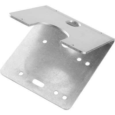 Support d'angle métallique avec plusieurs trous de vis pour montage mural ou au plafond.