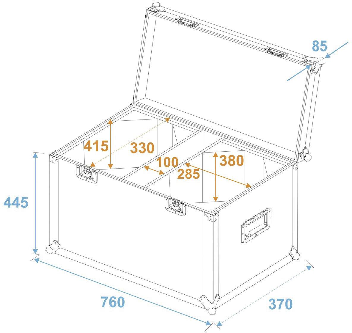 Roadinger LED THA-100F/THA-120PC Mallette (L x l x H) 370 x 760 x 530 mm-4