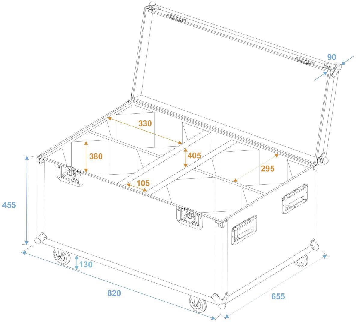 Roadinger LED THA-100F/THA-120PC Mallette (L x l x H) 65.5 x 82 x 67.5 cm-4