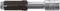 Un embout de clé à cliquet gris avec extrémité hexagonale, adapté pour les travaux impliquant des vis ou des écrous.