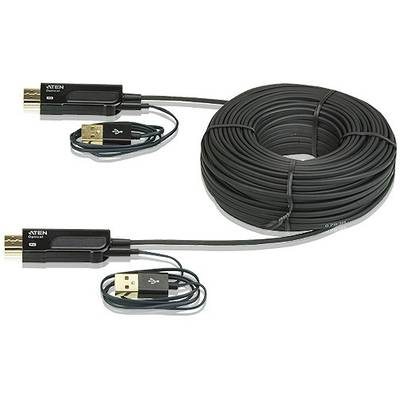 Câble de raccordement ATEN HDMI Fiche mâle HDMI-A, Fiche mâle HDMI-A 30.00 m noir VE873-AT  Câble HDMI