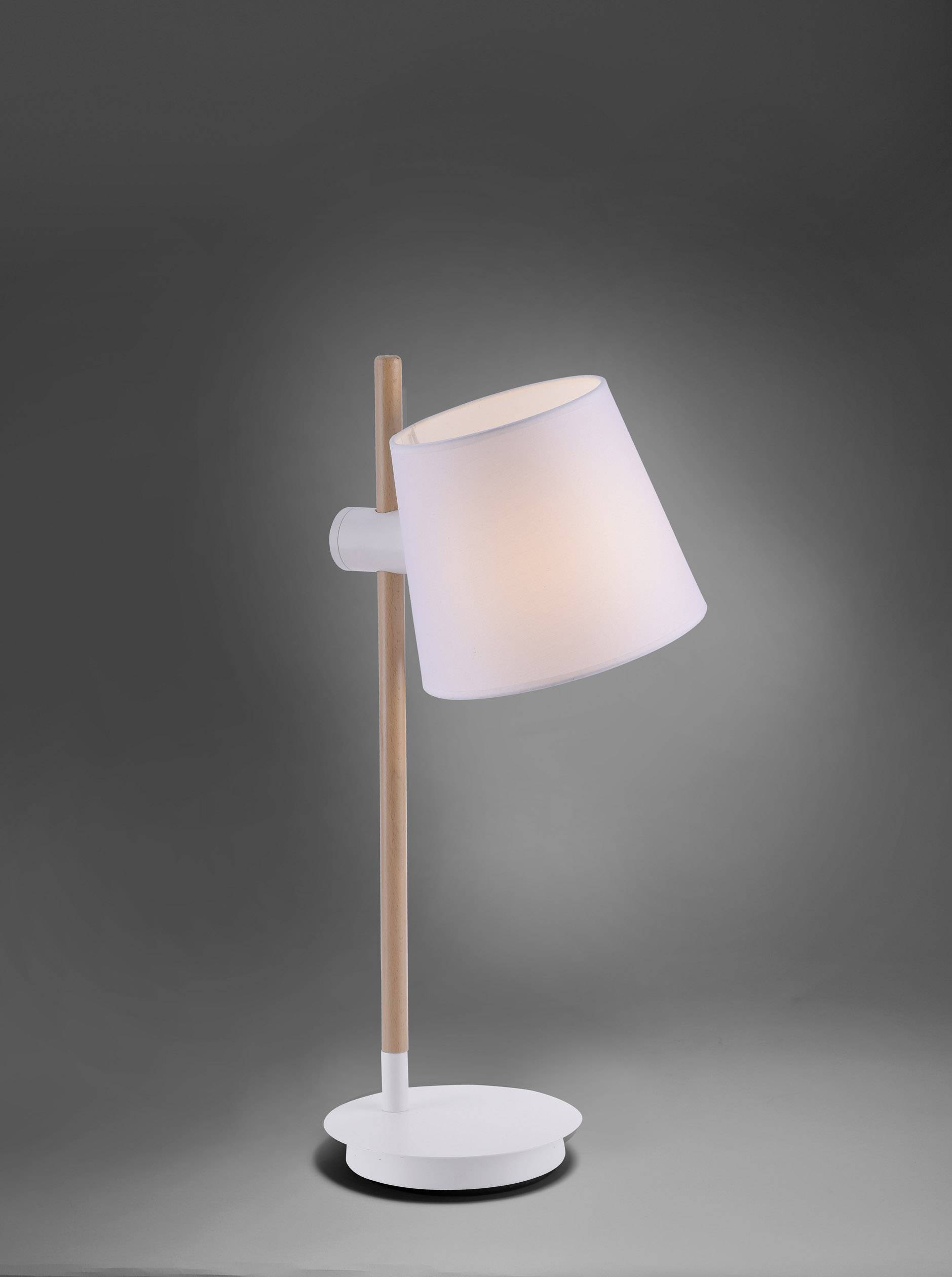 Lampe de chevet Paul Neuhaus MIRIAM 60 W réglable en hauteur, inclinable, avec interrupteur blanc, bois Lampe de chevet Paul Neuhaus MIRIAM 60 W réglable en hauteur, inclinable, avec interrupteur blanc, bois
