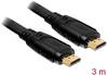 Câble de raccordement Delock HDMI Fiche mâle HDMI-A, Fiche mâle HDMI-A 3.00 m noir 82671 4K UHD Câble HDMI