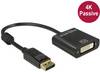 Câble adaptateur Delock DisplayPort / DVI Fiche mâle DisplayPort, Prise femelle DVI-I 24+5 pôles 0.20 m noir 62601 contacts dorés Câble DisplayPort