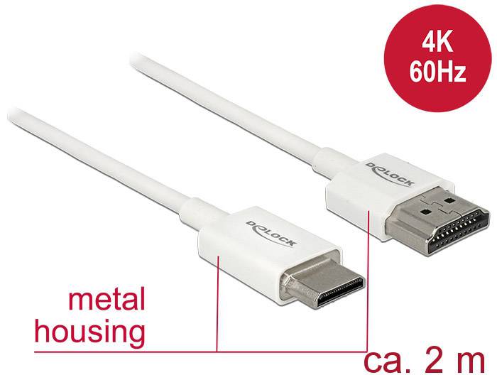 Câble USB-C vers DisplayPort, 4K 60Hz, longueur d'environ 2 m, boîtier métallique, idéal pour les transmissions vidéo haute résolution.