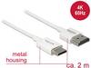 Câble de raccordement Delock HDMI Fiche mâle HDMI-A, Fiche mâle HDMI-Mini-C 2.00 m blanc 85144 4K UHD, contacts dorés Câble HDMI
