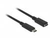 Delock Câble USB USB 3.2 Gen1 USB-C® mâle, USB-C® femelle 1.00 m noir 85533