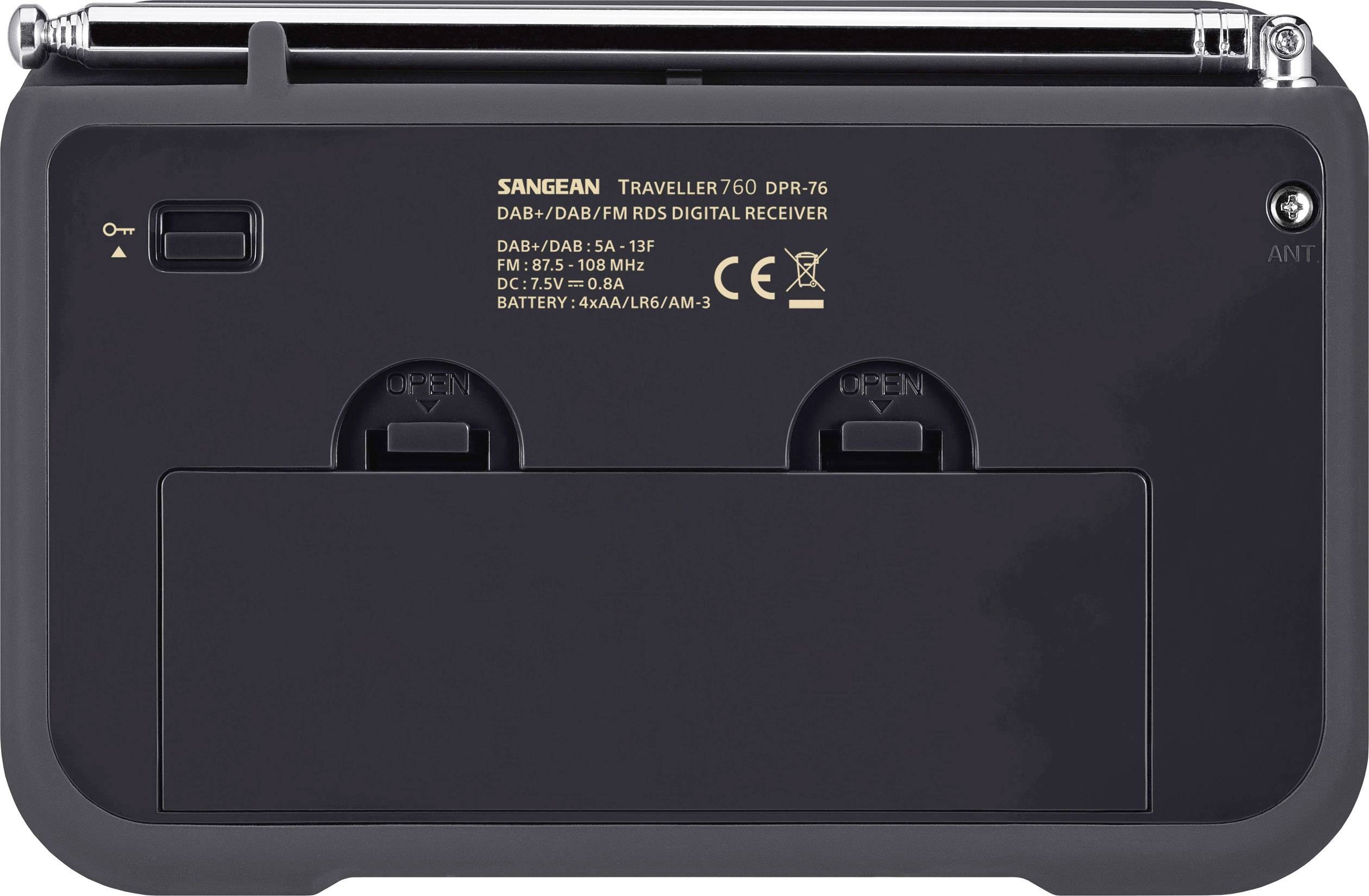 Sangean DPR-76 Radio portative DAB+, FM rechargeable noir-2