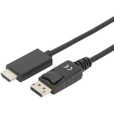 Câble adaptateur Digitus DisplayPort / HDMI Fiche mâle DisplayPort, Fiche mâle HDMI-A 2.00 m noir AK-340303-020-S blinda