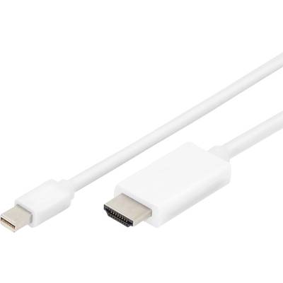 Câble adaptateur Digitus Mini-Display / HDMI Fiche mâle Mini DisplayPort, Fiche mâle HDMI-A 3.00 m blanc AK-340304-030-W