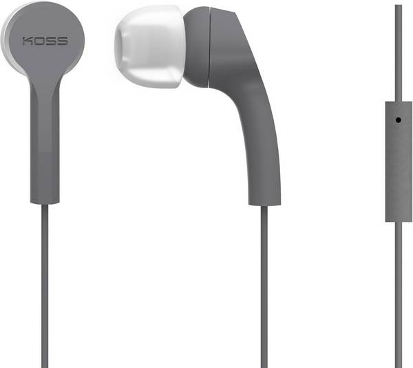 KOSS KEB9iGry  Écouteurs intra-auriculaires filaire  gris  micro-casque, commande tactile