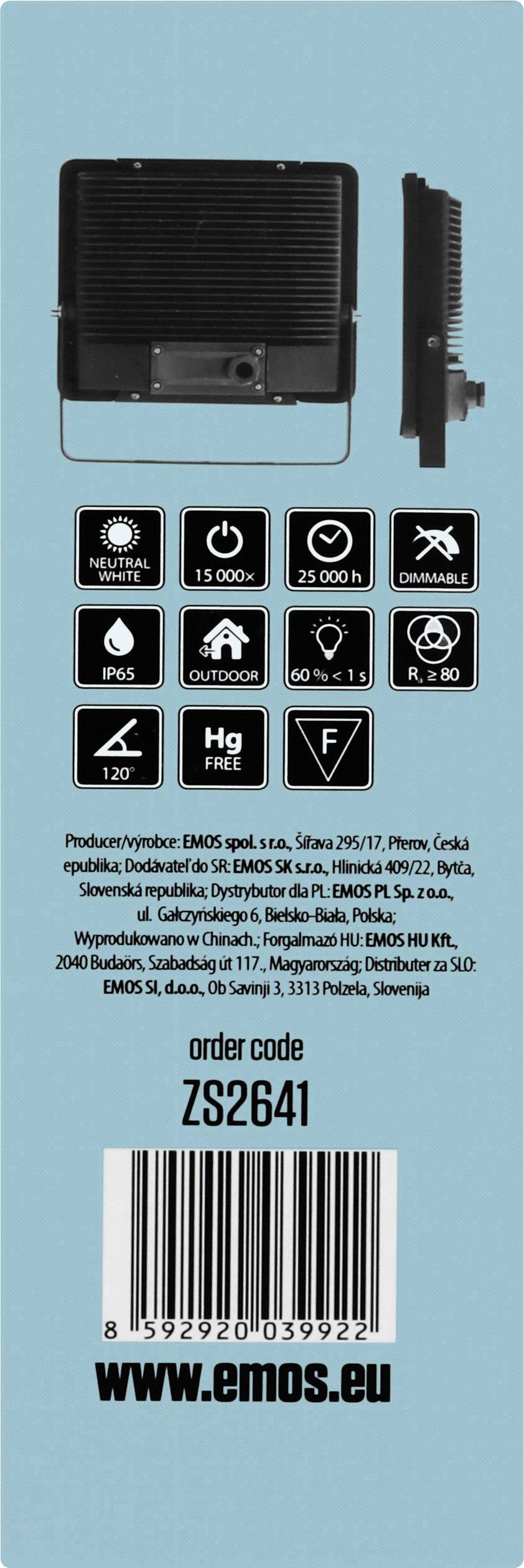 Projecteur LED extérieur avec détecteur de mouvements Emos Ideo 850EMIDS40WZS2741 50 W blanc neutre-7