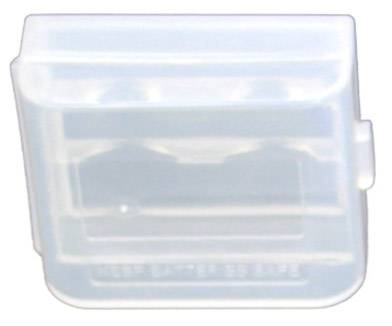 Boîte en plastique transparent, carrée, avec couvercle, adaptée pour le rangement de petits objets ou le tri.