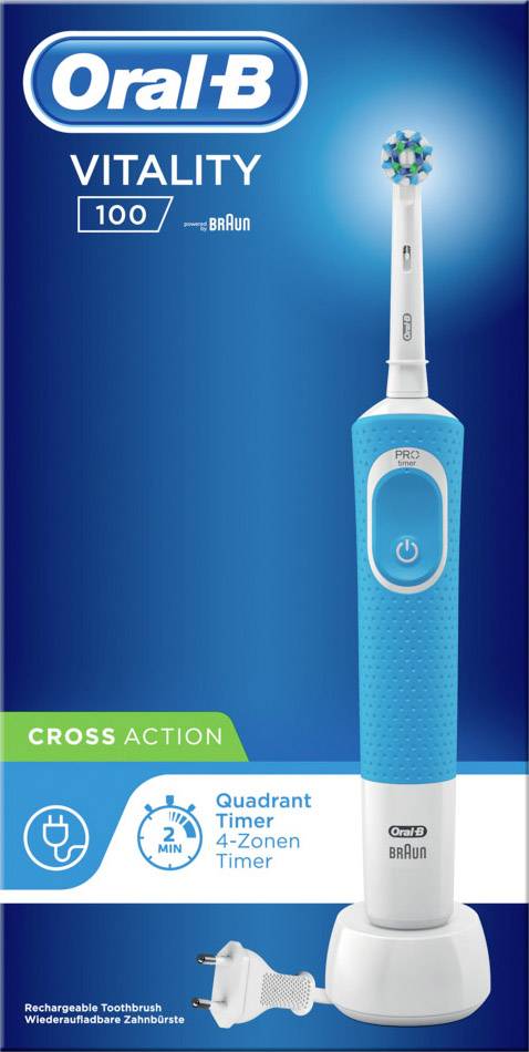 Oral-B Vitality 100 blue 120069 Brosse à dents électrique rotatif / oscillant blanc, bleu-1