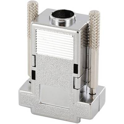 Connecteur D-Sub métallique avec vis et raccordement rectangulaire, couramment utilisé en électronique pour connecter des interfaces.