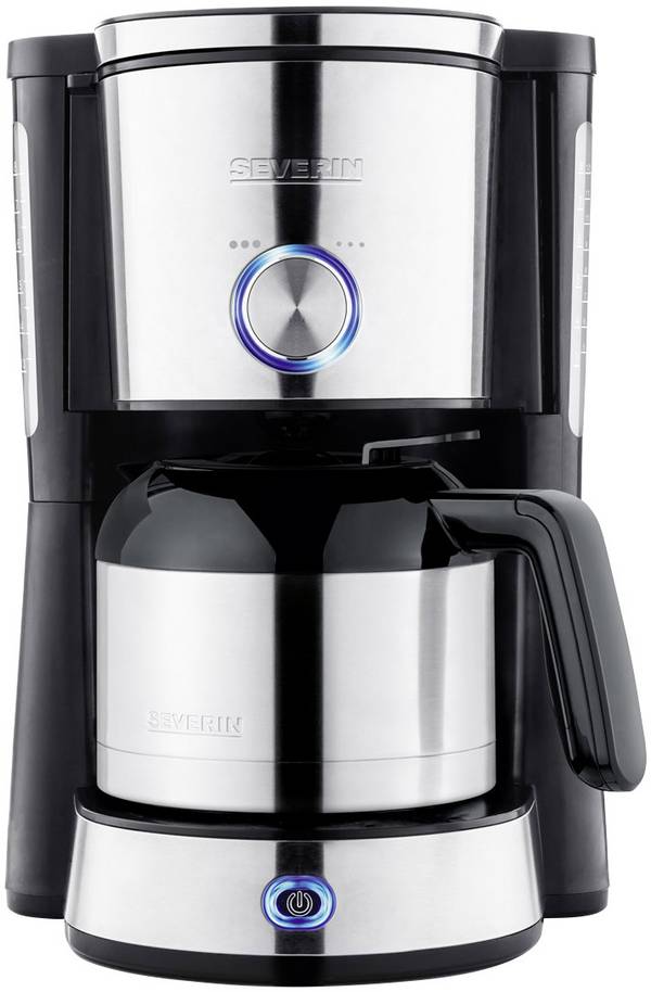 Severin KA 4845 "TYPE SWITCH" Cafetière acier inoxydable, noir  Nombre de tasse=8 verseuse thermofuge