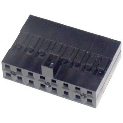 Prise électrique noire avec plusieurs ouvertures de connexion, adaptée aux circuits électroniques et aux connexions d'appareils.