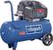 Compresseur Scheppach bleu avec réservoir de 50 L, puissance de 2,5 CV et débit de 322 L/min. Équipé de roues et d'une poignée de transport.