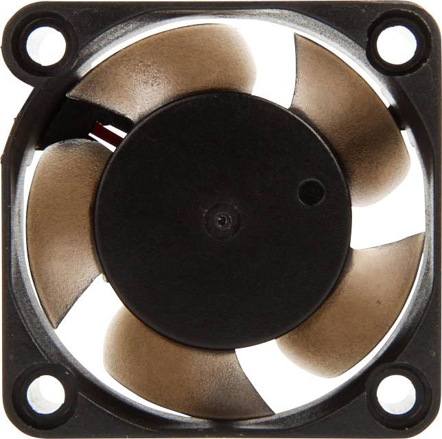 Petit ventilateur d'ordinateur à quatre pales dans un boîtier carré, utilisé pour refroidir des composants électroniques.