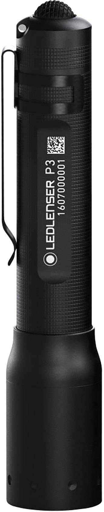 Lampe de poche LED noire avec logo d'entreprise personnalisé, poignée antidérapante et clip pratique pour la fixation sur des vêtements ou des sacs.