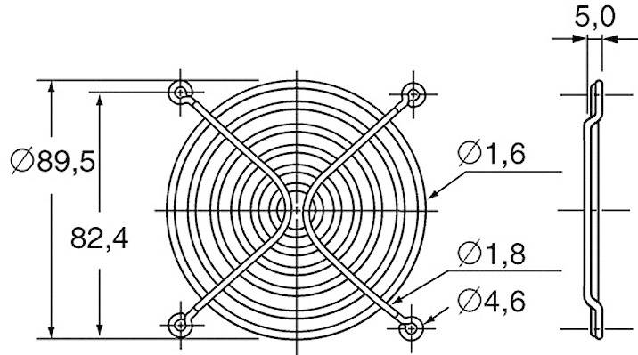 Panasonic ASFN98001 Grille de ventilation 1 pc(s) (l x H) 92 mm x 92 mm acier-1