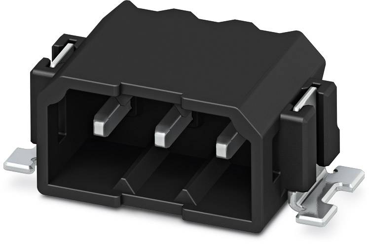 Connecteur noir à broches métalliques multiples avec supports latéraux, adapté aux appareils électroniques.
