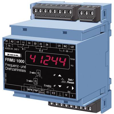 Unité de commande électronique bleue avec affichage numérique '41244'. Modèle : Relais de fréquence et de vitesse FRMU 1000 de ZIEHL.
