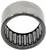 Roulement à aiguilles cylindrique, argenté, avec plusieurs éléments roulants fins à l'intérieur. Utilisé pour réduire le frottement dans les machines.