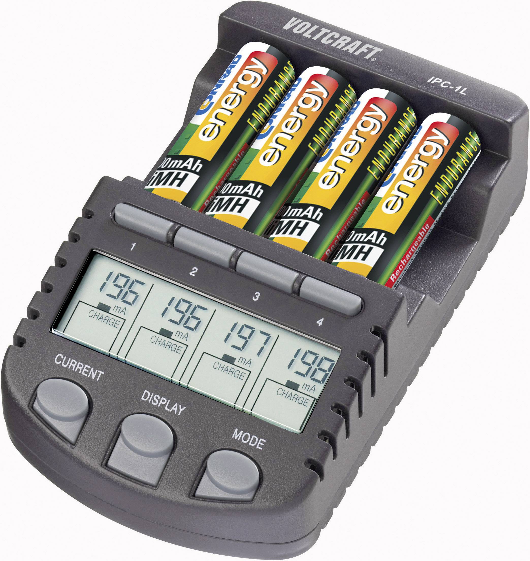 Chargeur de piles rondes NiCd, NiMH avec accus VOLTCRAFT IPC-1L-1