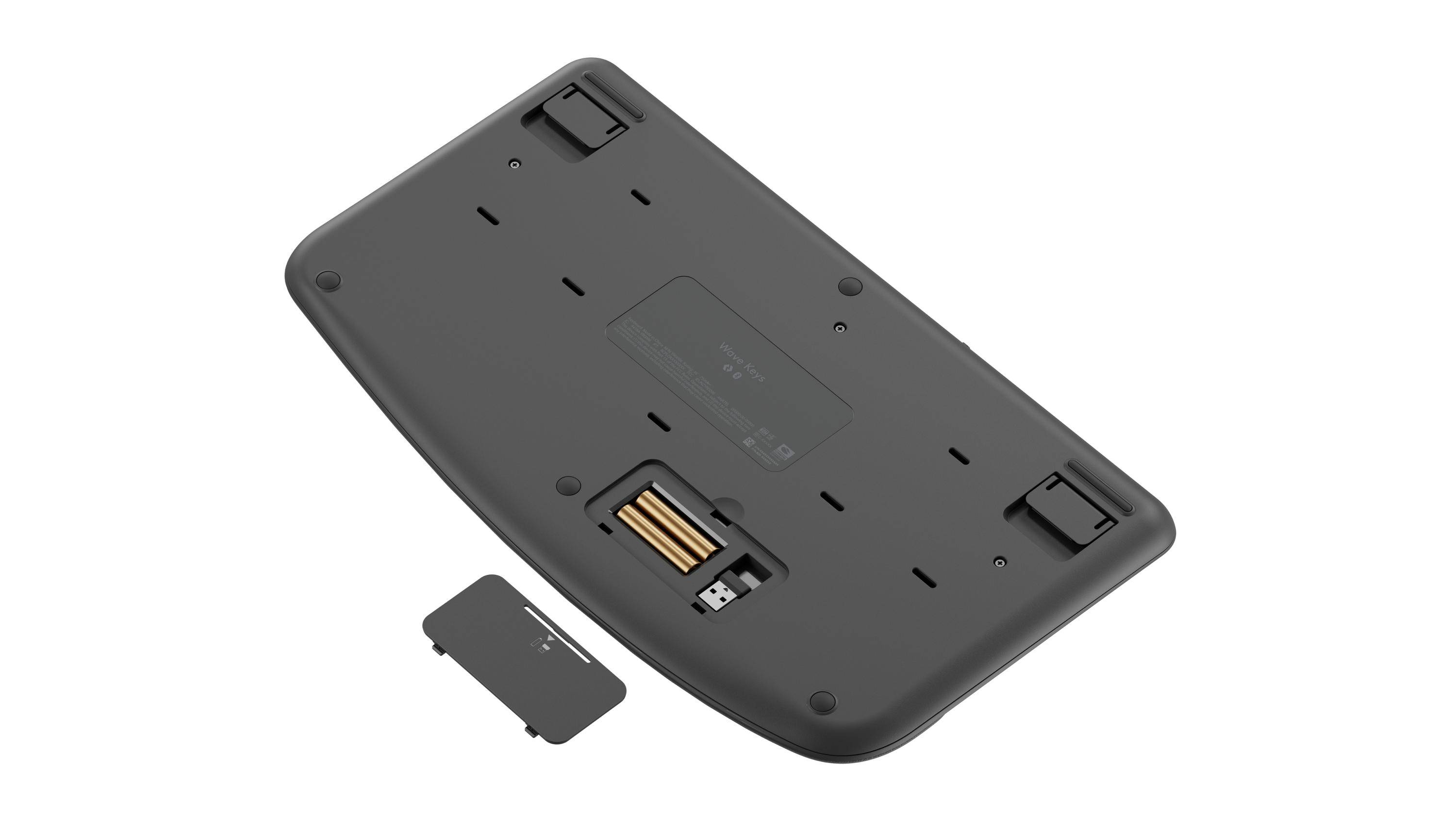 Logitech ERGO 920-012286, Taille réelle (100 %), Sans fil, RF sans fil + Bluetooth, Clavier à membrane, AZERTY, Graphite-1