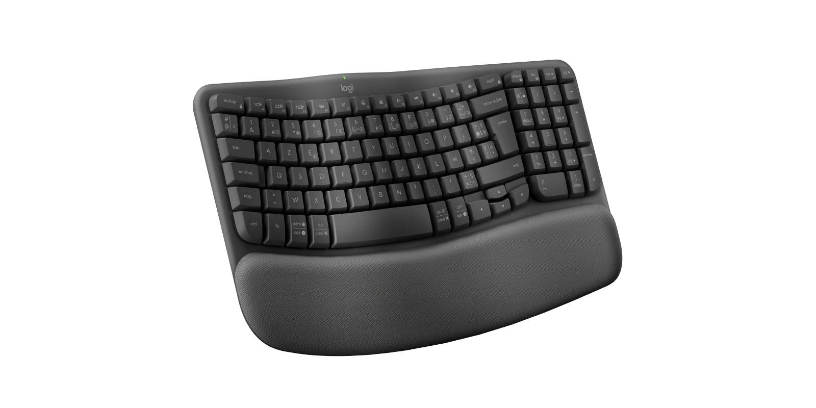 Logitech ERGO 920-012286, Taille réelle (100 %), Sans fil, RF sans fil + Bluetooth, Clavier à membrane, AZERTY, Graphite-4