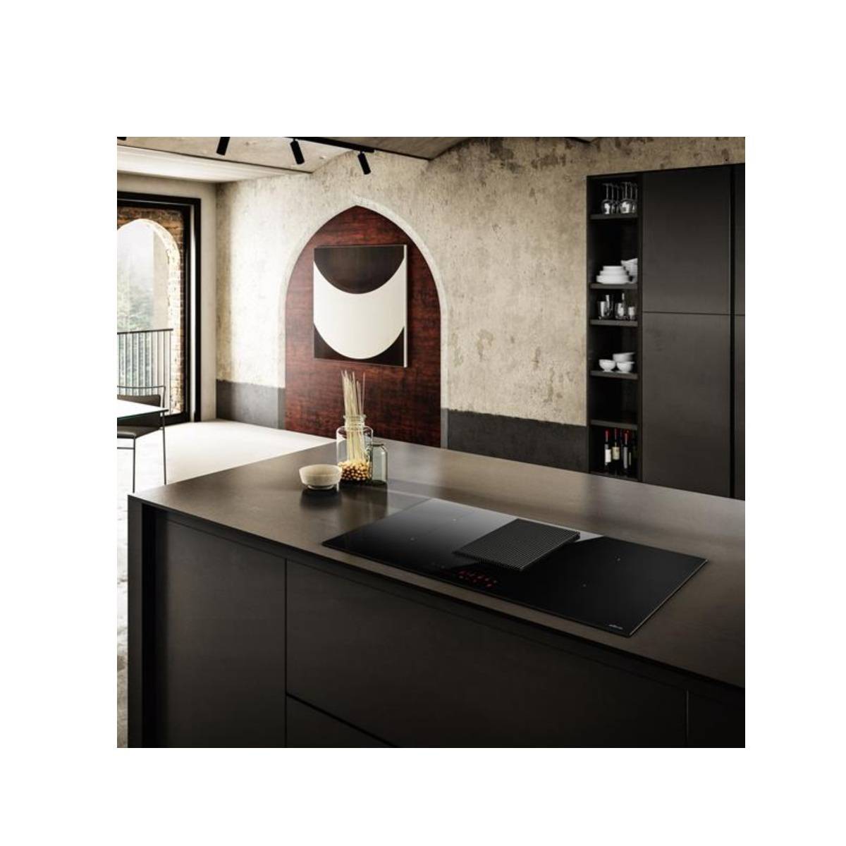 Table De Cuisson Aspirante Induction 83cm 4 Feux 7400w Noir Elica PRF0210553-4