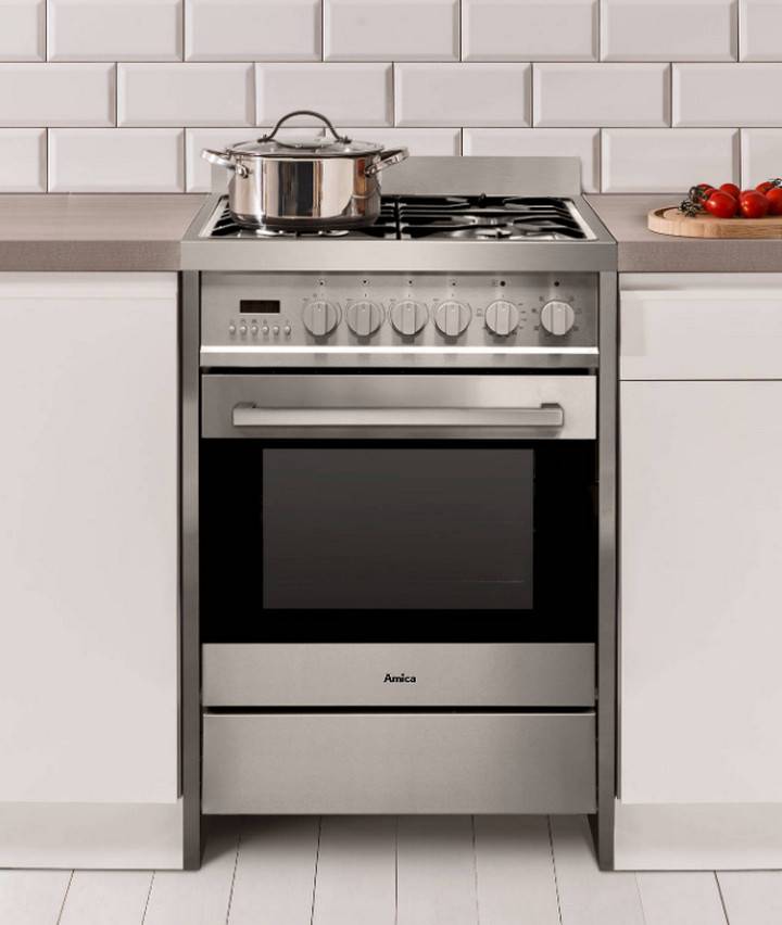 Cuisinière Gaz A 68l 4 Feux Inox Amica acme2005x-4