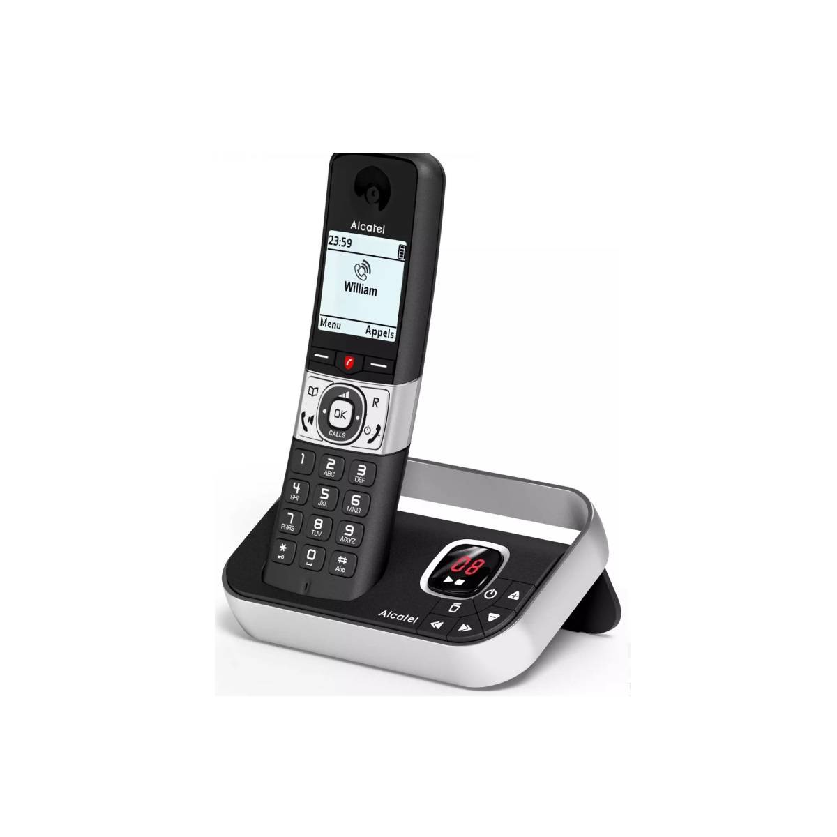 Téléphone Sans Fils Noir Avec Répondeur Alcatel F890VOICENOIR-0