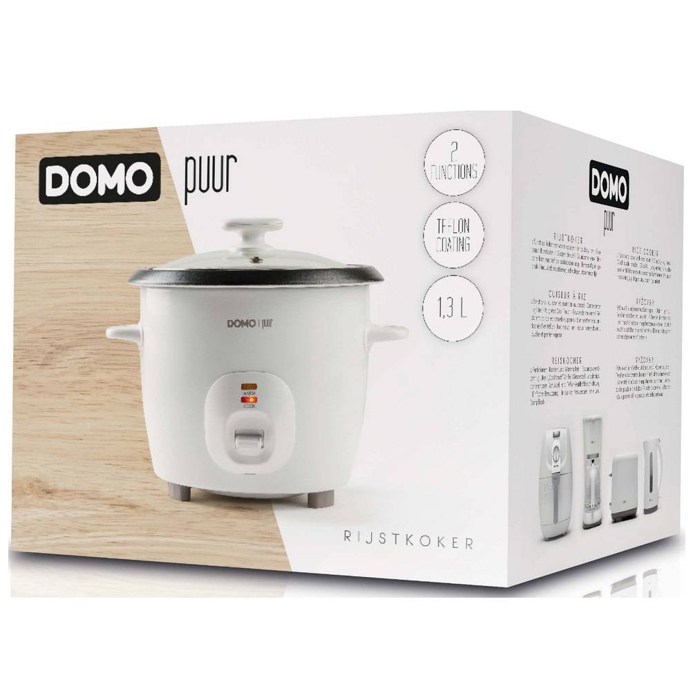 Cuiseur à Riz 1.3l 536w Avec Panier Vapeur Blanc Domo DO9176RK-2