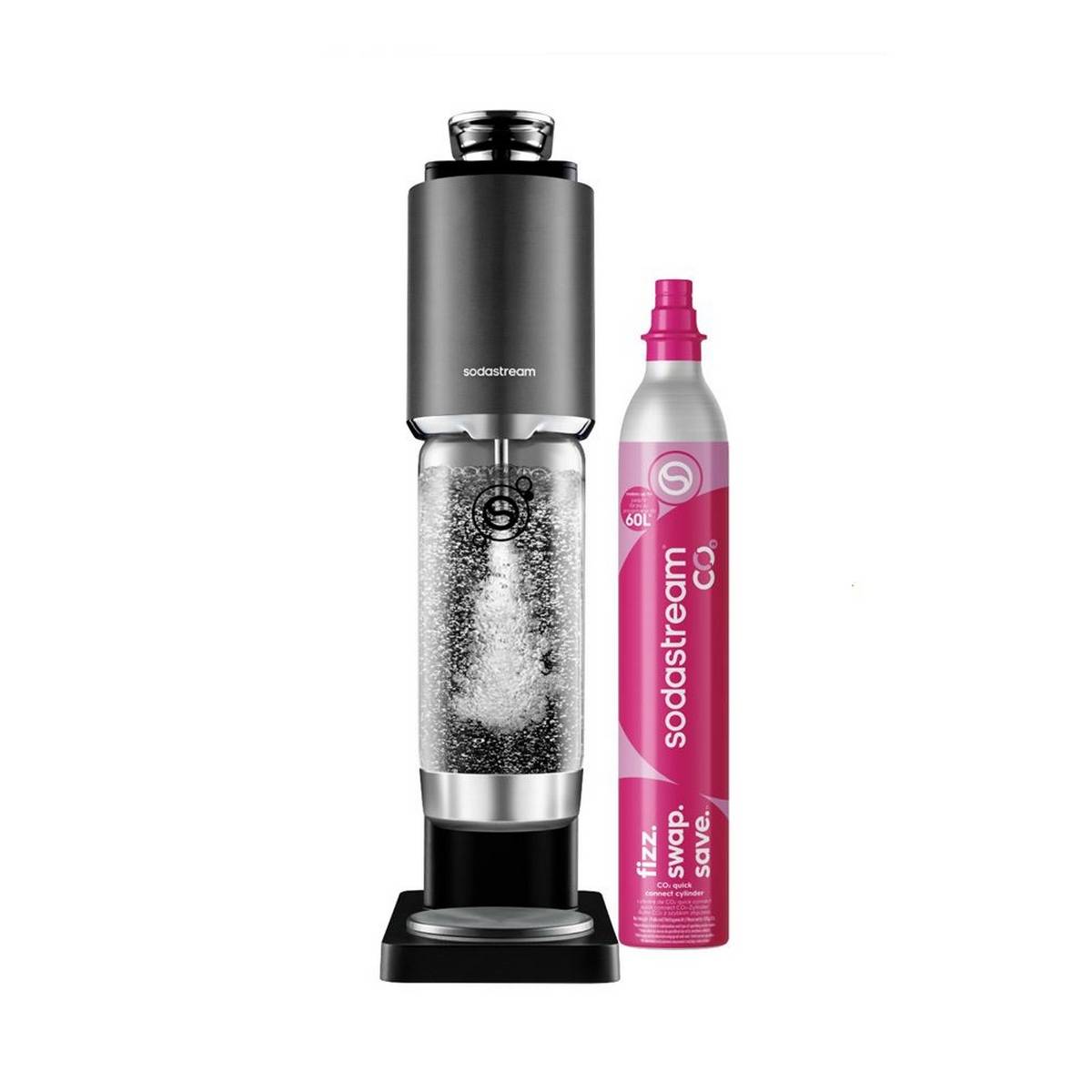 Machine à Gazéifier L'eau + 1 Bouteille + 1 Cylindre Noire Sodastream 1013811330-0
