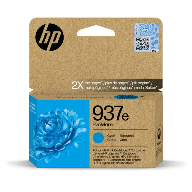 Cartouche Encre Cyan HP 937e EvoMore Original XL 20 ml 1650 pages-0