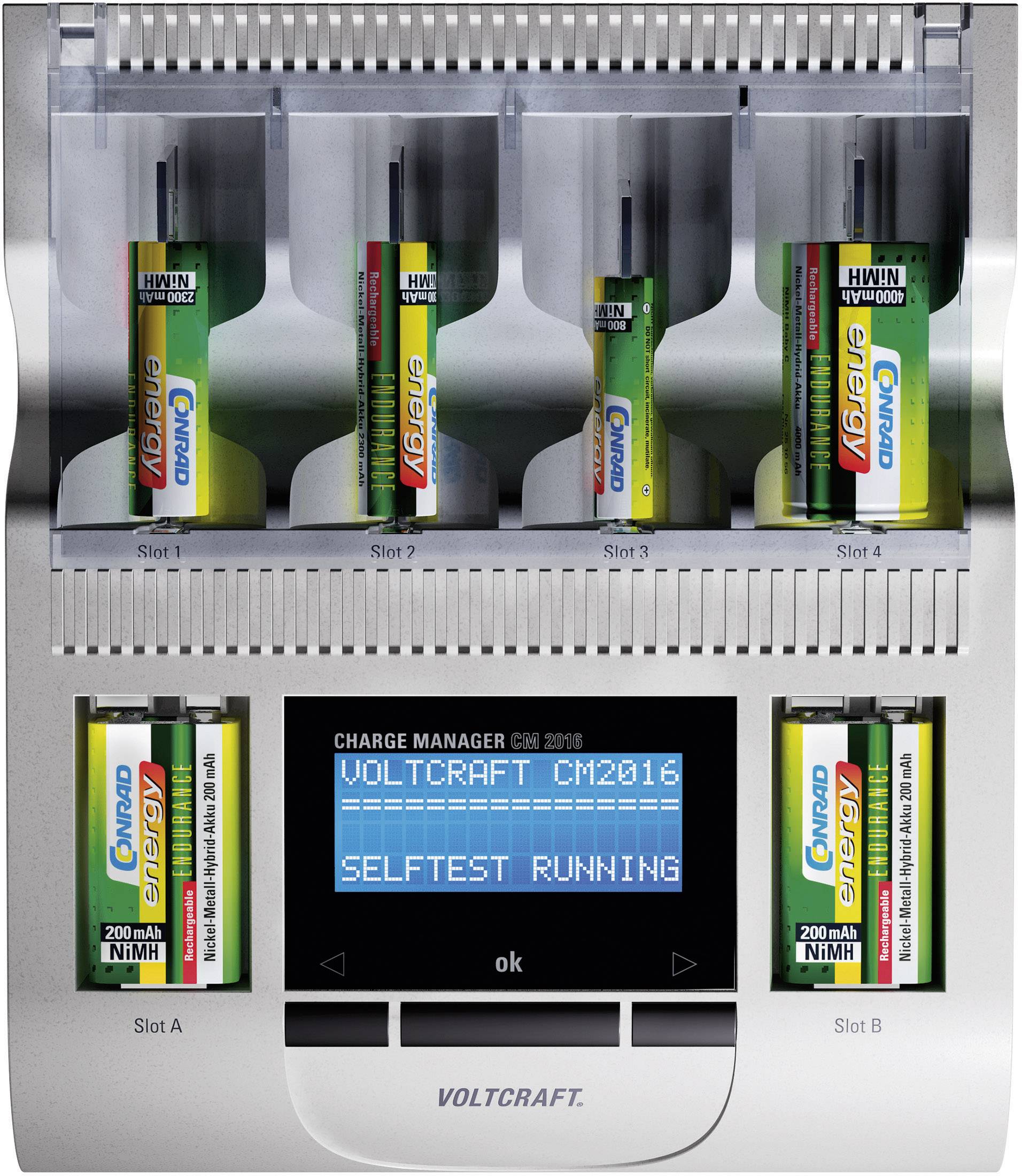 Chargeur de piles rondes NiCd, NiMH, NiZn avec accus VOLTCRAFT Charge Manager CM2016-4