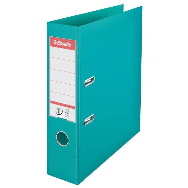 Classeur à levier cartonné Esselte N°1 Power Vivida A4 - Dos de 7,5 cm - Turquoise-0