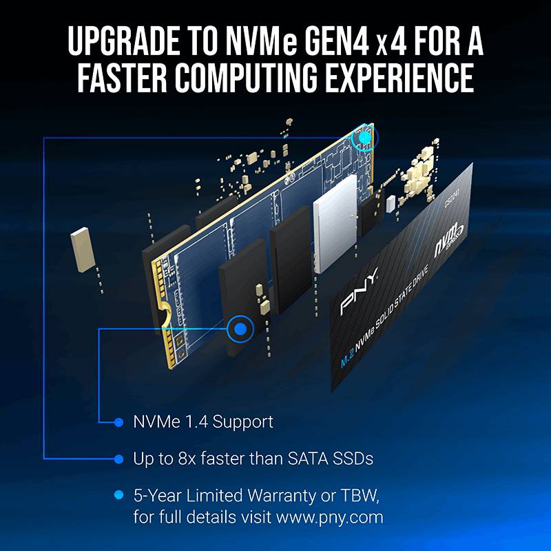 PNY CS2241 SSD 500GB M.2 2280 NVMe Gen4-2