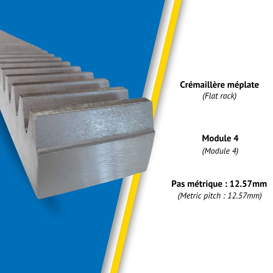 CMW Crémaillère méplate KRM40L2000B Module 4, 160 dents en Acier-3